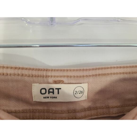 Oat New York High Rise Vintage Rose Wide Leg Raw Hem Jeans US 2/26 - Picture 5 of 7